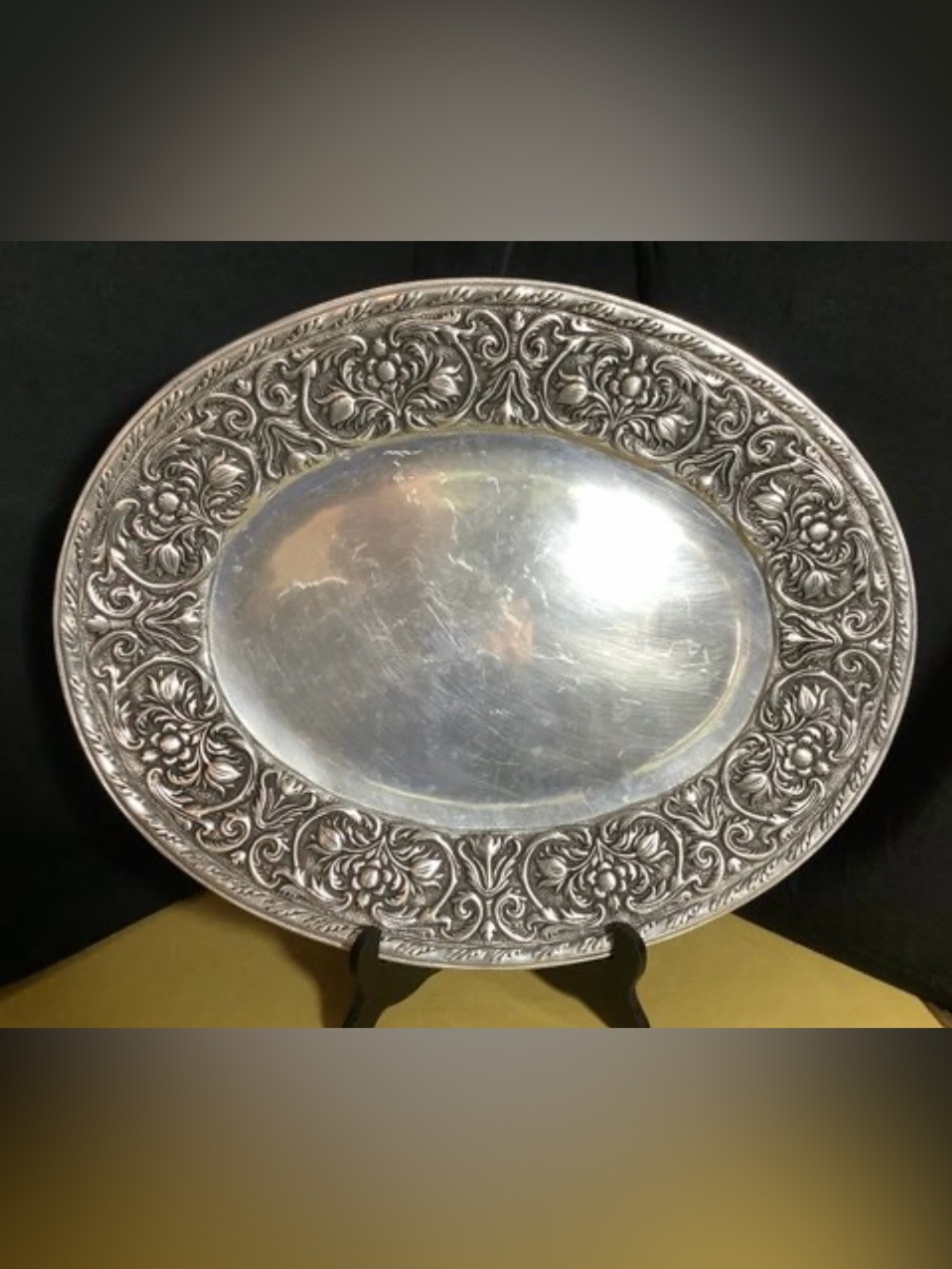 Wilton Armetale William and Mary Pewter Serving Platter Dish 20” x 16”